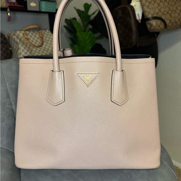 PRADA double cuir saffiano leather medium tote - Picture 3 of 14